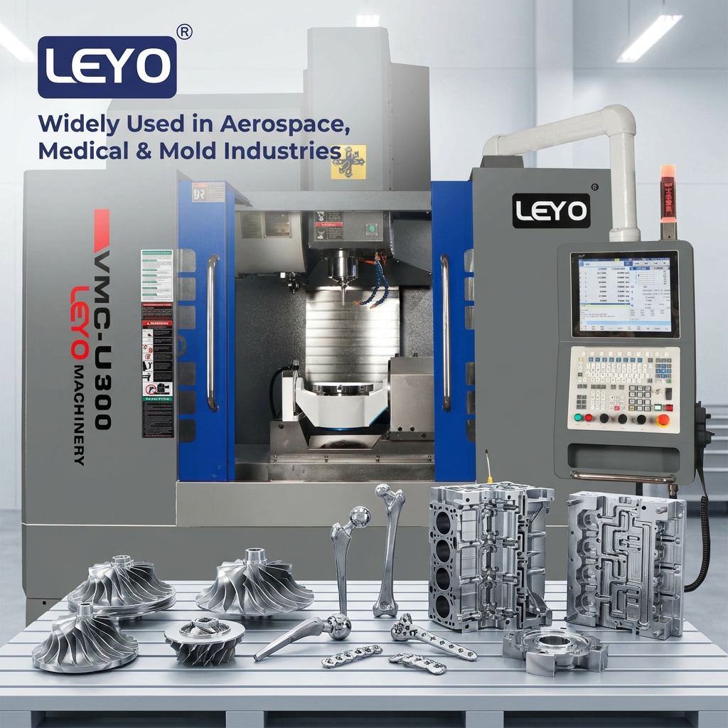 Leyo U300 مركز التصنيع العمودي CNC ذو خمسة محاور في وقت واحد 5 محاور عالية الدقة